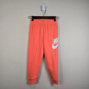 Nike Sportswear Club Fleece Kids Size 7 Joggers Sweatpants Light Wild Mango